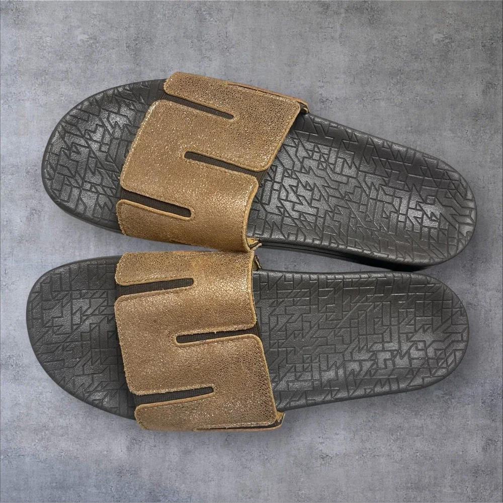 SAS Float Slide Sandals Sunstone  Gold Metallic Bronze Womens 10 Wide Slip On